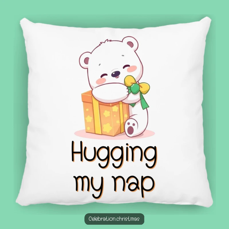 Funny Kawaii Polar Bear Present Pillow: Cozy Joy, a Perfect Funny Gift