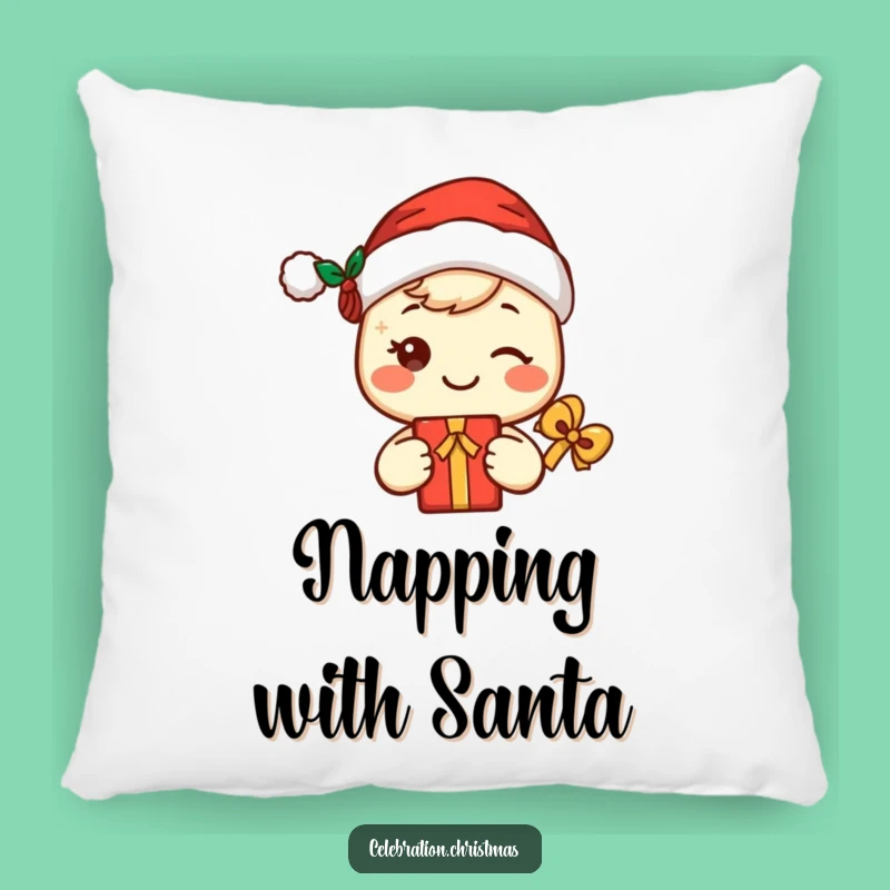 Funny Kawaii Santa Pillow - Cozy Cute Character Holiday Gift
