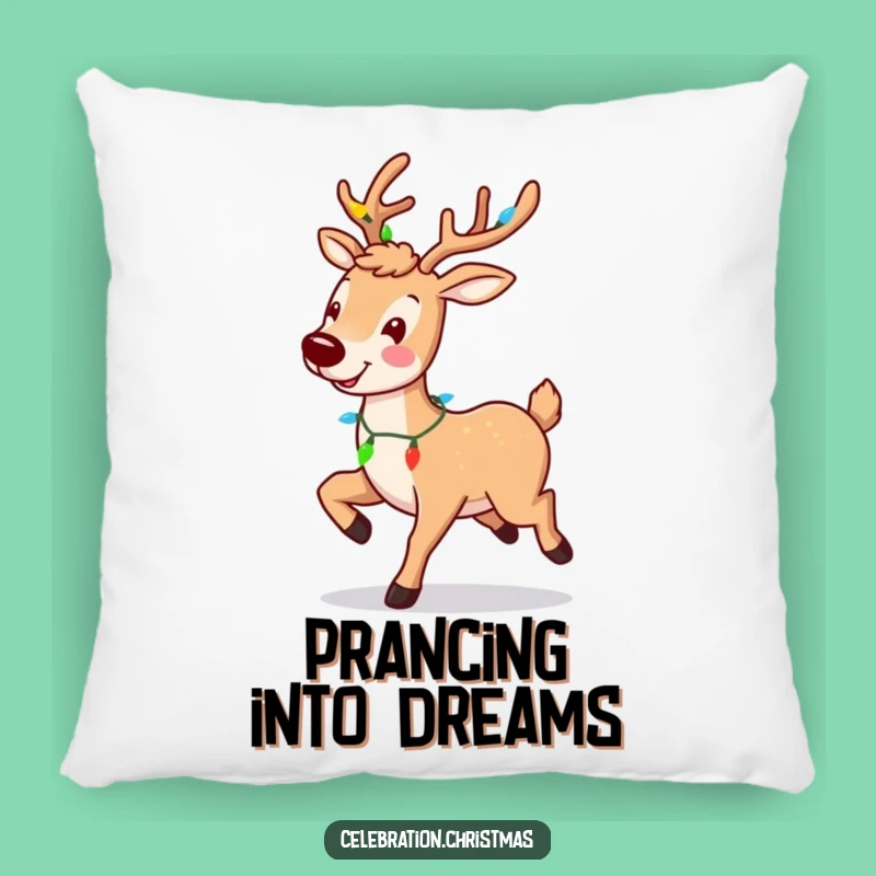 Funny Reindeer Prancing Pillow - Cozy Comfort with Festive Holiday Style