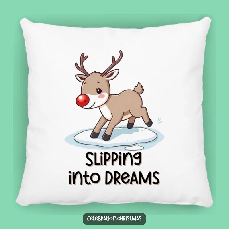 Funny Reindeer Slip Pillow: Cozy Comfort with a Hilarious Holiday Twist!