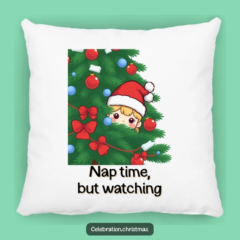 Cozy Funny Santa Hat Pillow: Christmas Character Comfort, Perfect Accent