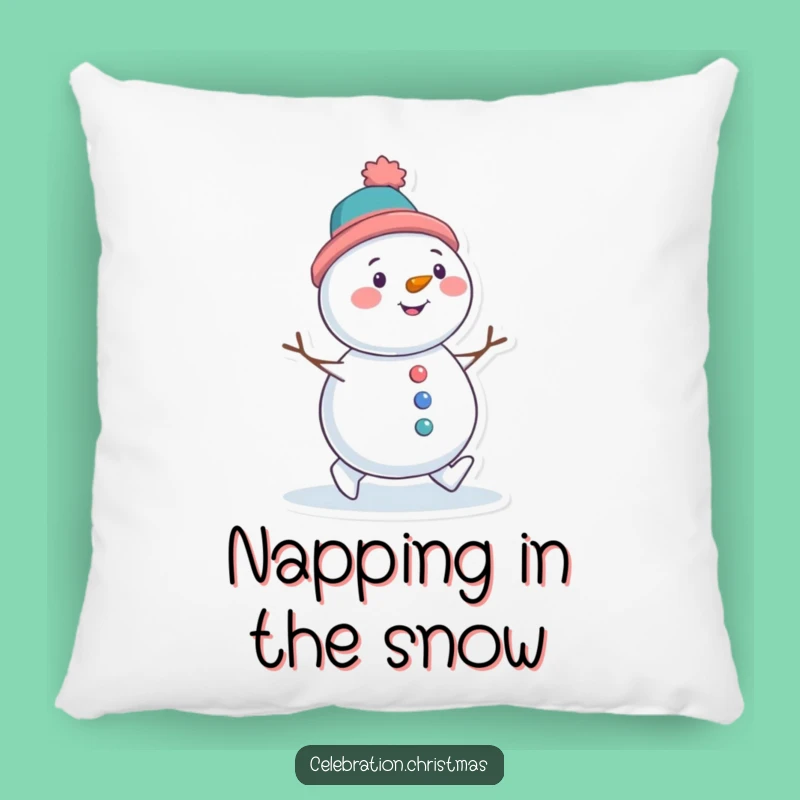 Funny Snowman Waddling Pillow - Tilted Hat Cozy Winter Comfort