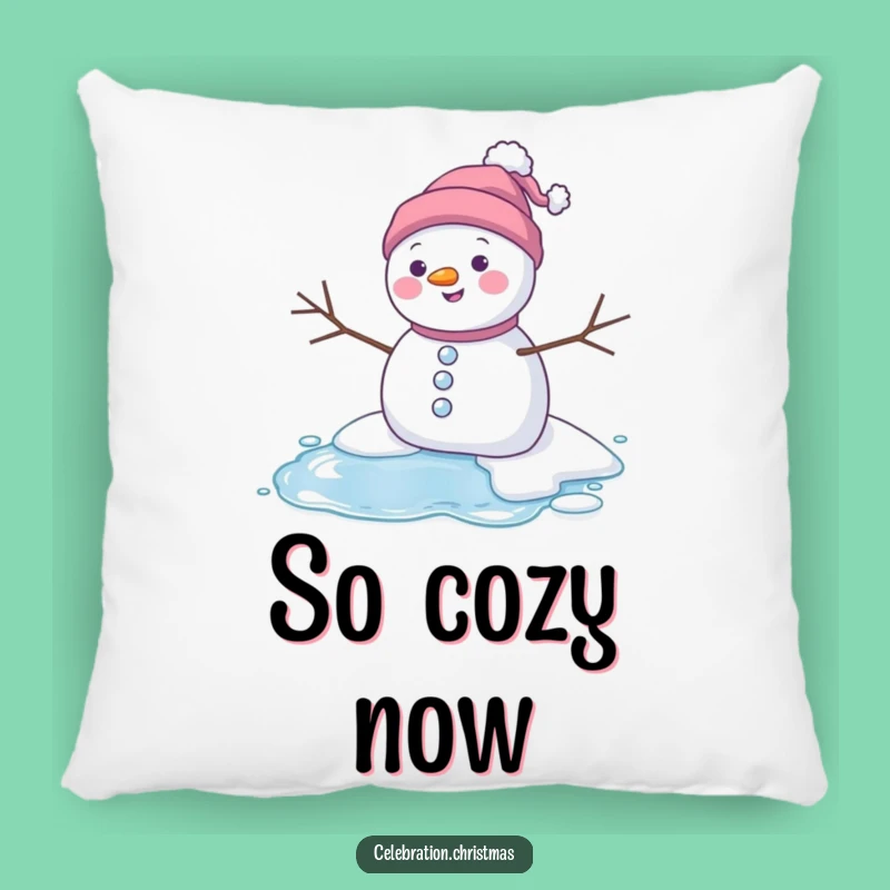 Funny Melting Snowman Pillow - Cozy Comfort with a Humorous Twist