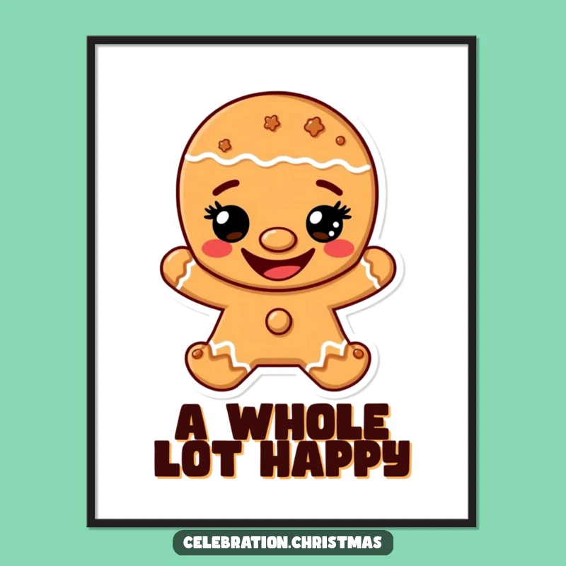 Funny Gingerbread Man Grin Digital Art - Cheerful Cookie Character Download