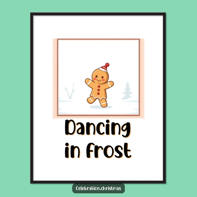 Funny Gingerbread Jig Digital Art: Instant Holiday Cheer Download!