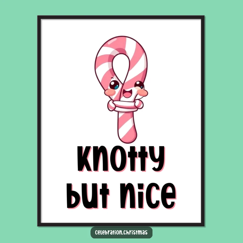 Funny Candy Cane Knot Digital Art: Instant Sweet Humor Download!