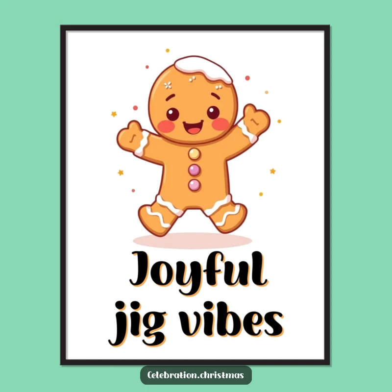 Funny Gingerbread Man Digital Art A Jig of Joyful Sprinkles