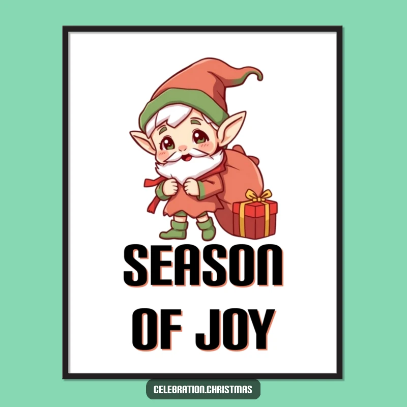 Funny Jolly Elf Gift Sack Digital Art - Instant Hilarious Download, Perfect Funny Gift