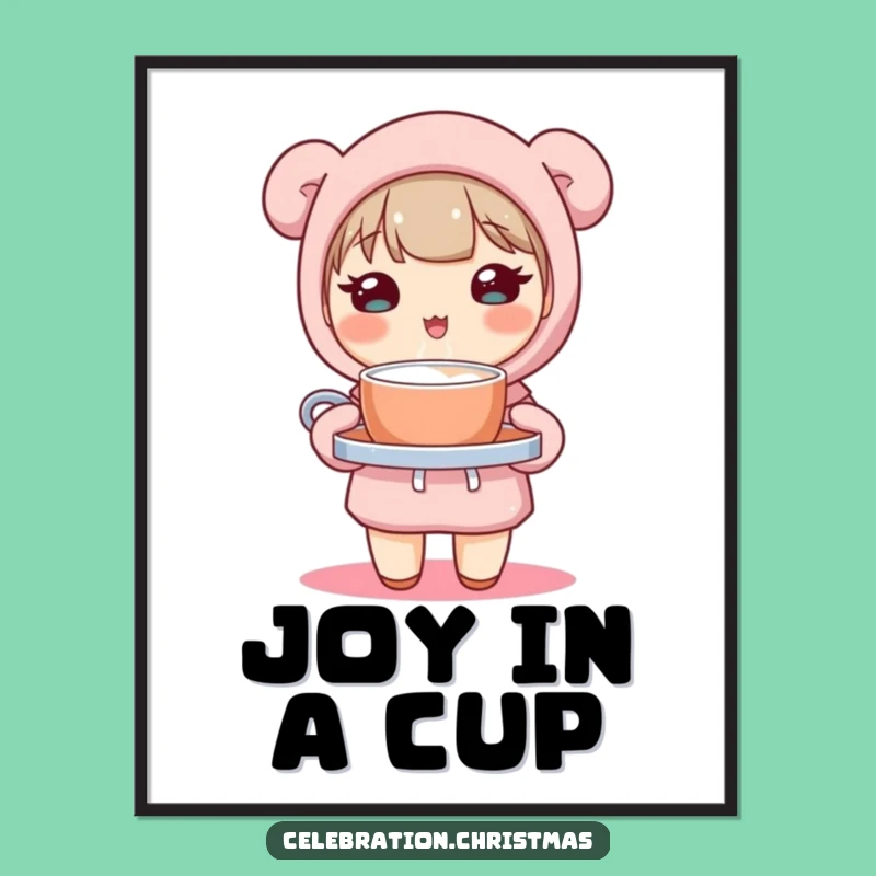 Funny Kawaii Cocoa Digital Print: Instant Adorable Art Gift