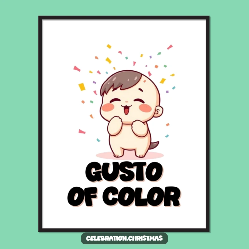 Funny Kawaii Confetti Digital Print: Instant Party Decor & Joy