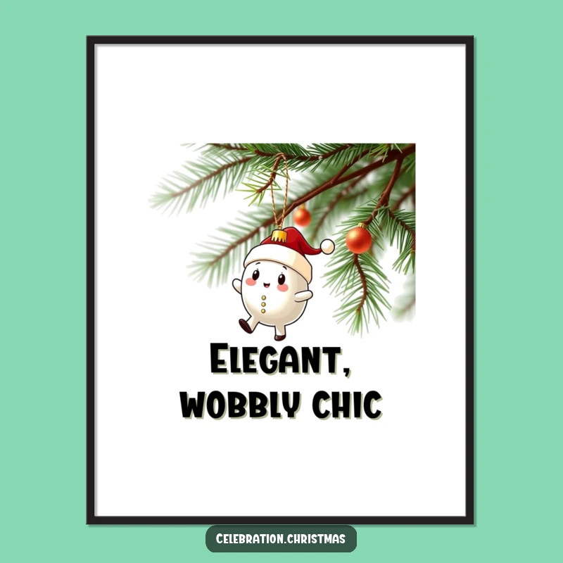 Funny Ornament Spin Digital Art: Wobbly Christmas Character, Gift