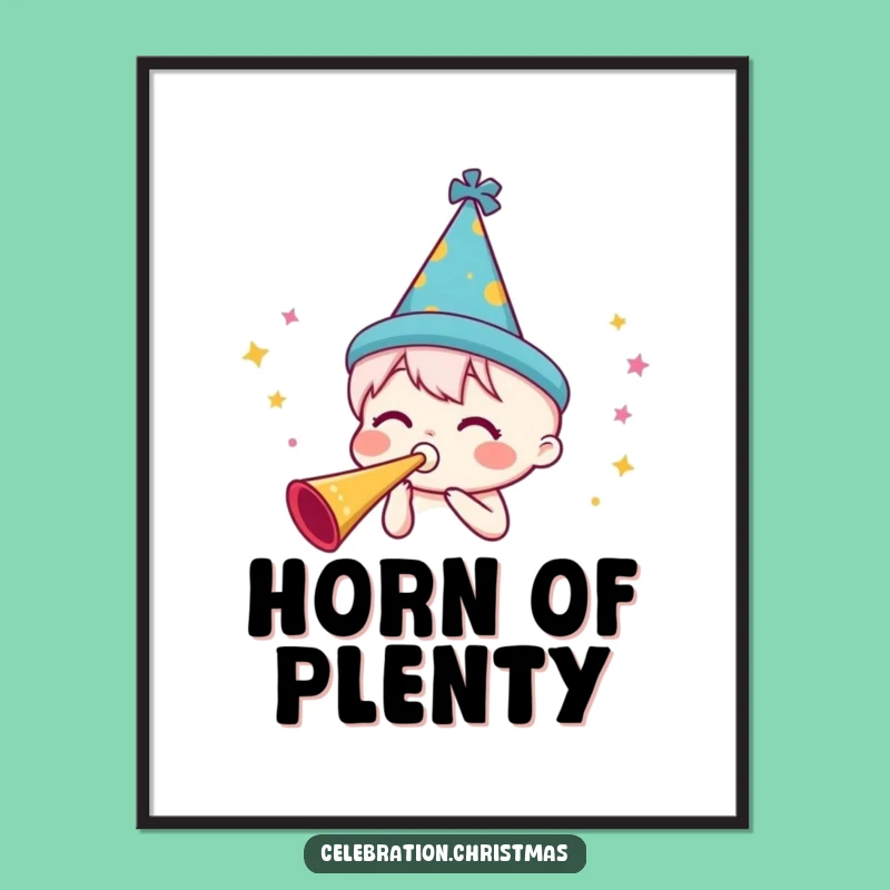 Funny Party Horn Digital Art - Instant Festive Vibes and Celebration