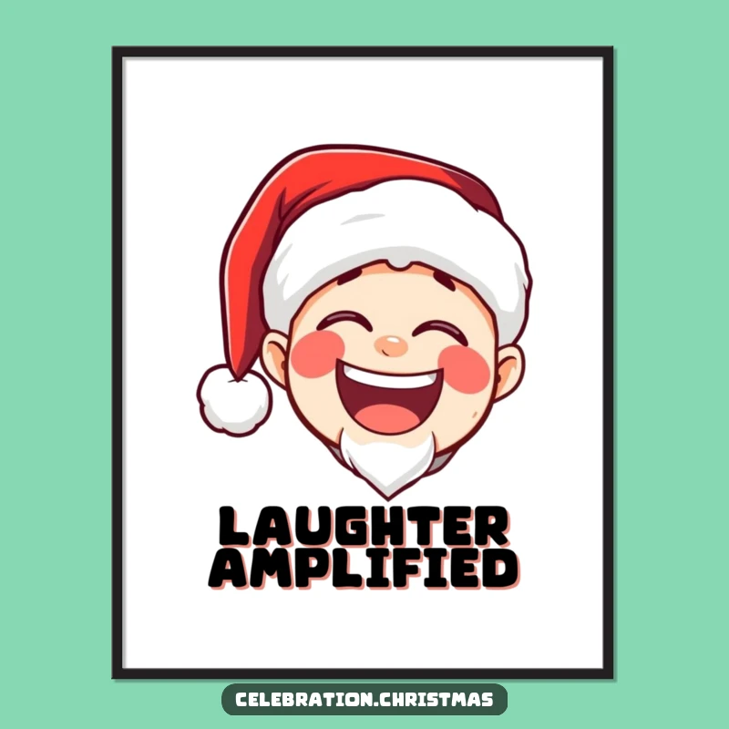 Funny Santa Laugh Digital Print: Instant Holiday Cheer for Your Walls