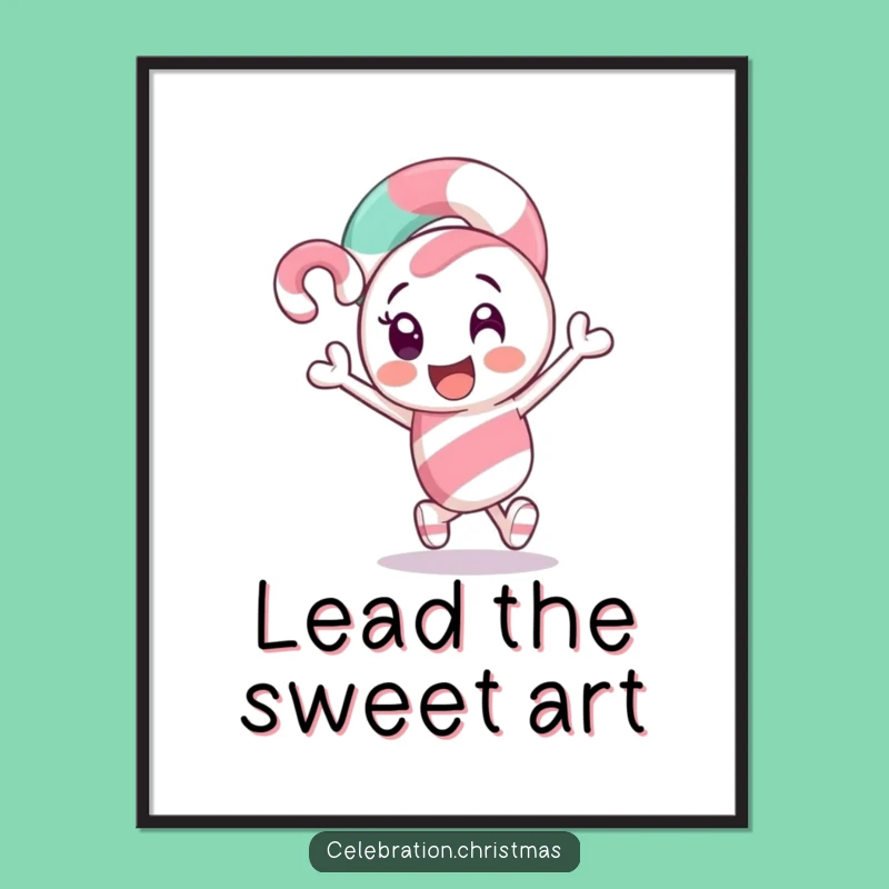 Funny Candy Cane Digital Art - Exciting Holiday Leader for Walls