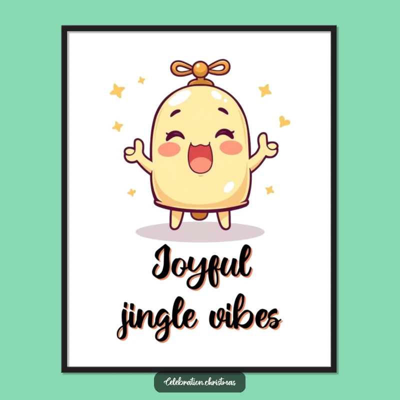 Printable Funny Ringing Bell Merriment Art - Instant Joyful Decor Gift