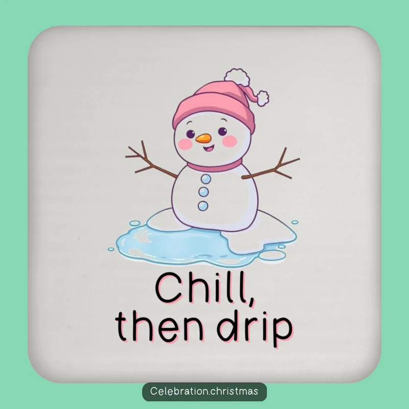 Funny Melting Snowman Coasters - Protect Surfaces with Winter Laughs