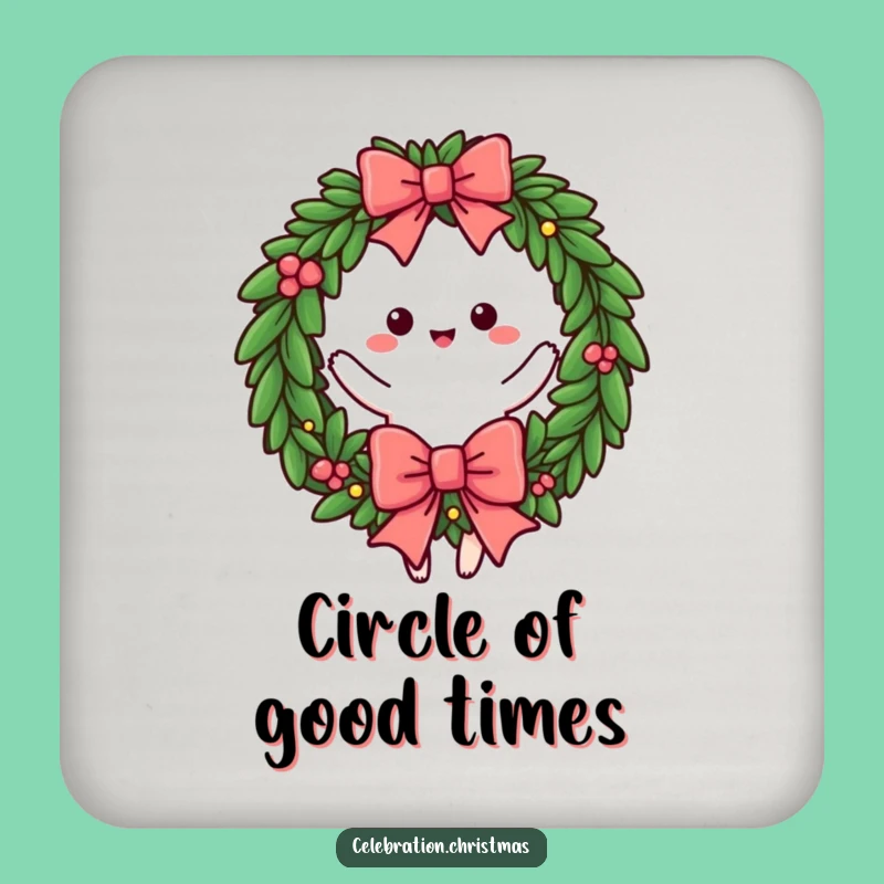 Funny Wreath Twirling Bow Coaster - Festive Table Protection Gift