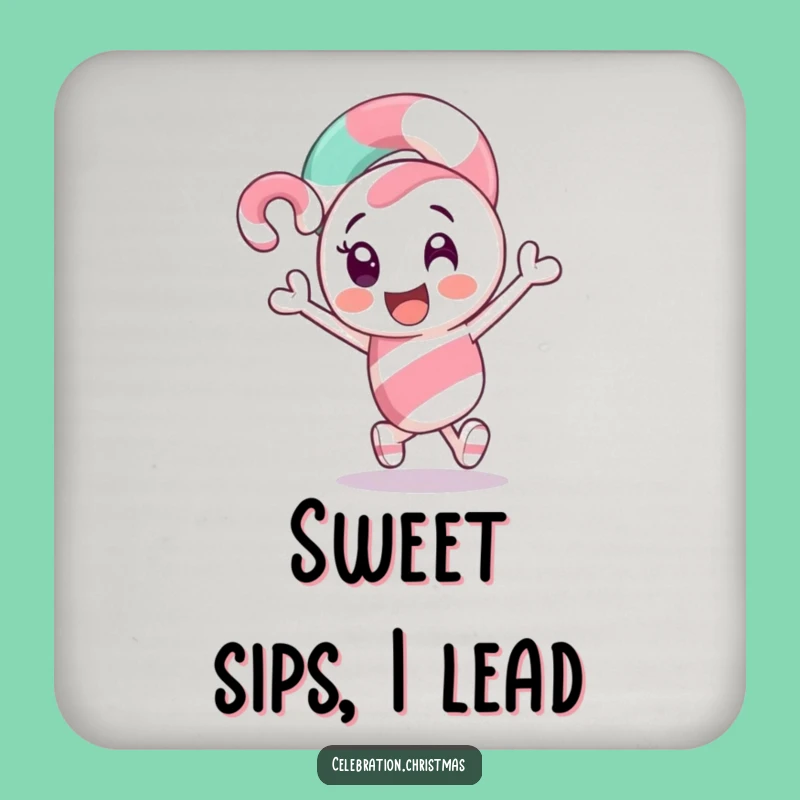 Funny Candy Cane Coaster - Protect Surfaces with Festive Excitement