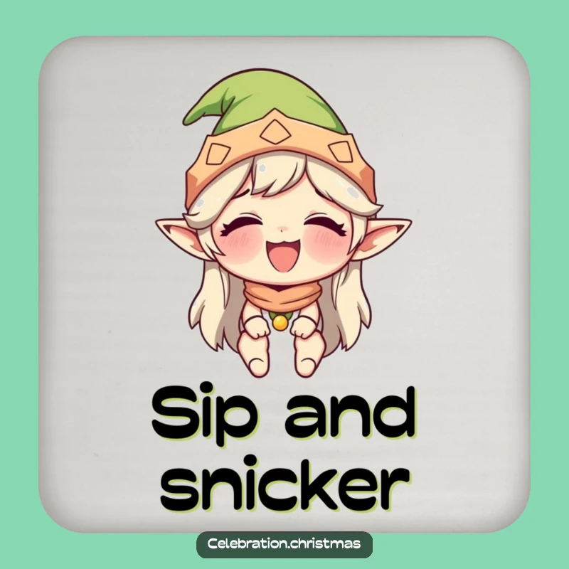 Funny Giggling Elf Coaster - Hilarious & Protective Drink Accessory, Great Funny Gift