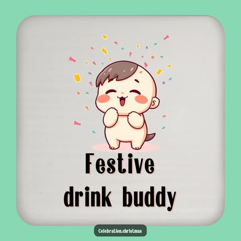 Funny Kawaii Confetti Coaster Set: Protect Surfaces with Festive Fun