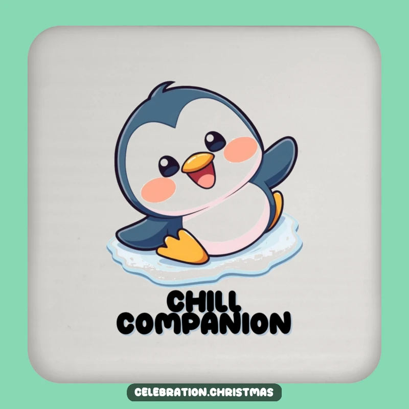 Funny Kawaii Penguin Slipping Coaster - Protect Surfaces with Humor