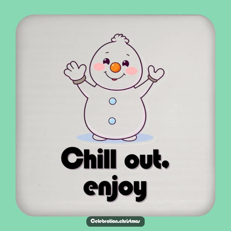 Funny Snowman Carrot Nose Coaster Set - Protect Surfaces Gift