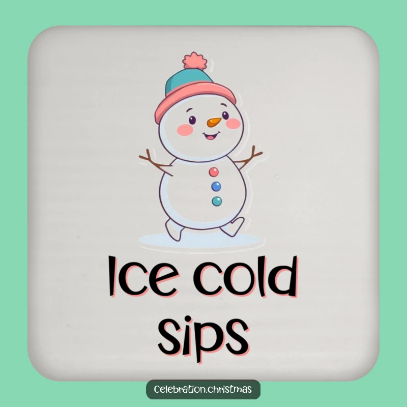 Funny Snowman Waddling Coaster - Tilted Hat Winter Protector