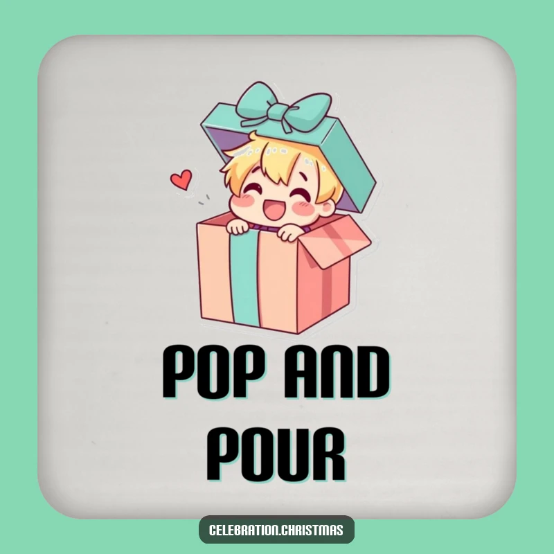 Funny Gift Box Surprise Drink Coaster: Protect Surfaces with Cheerful, Fun Style