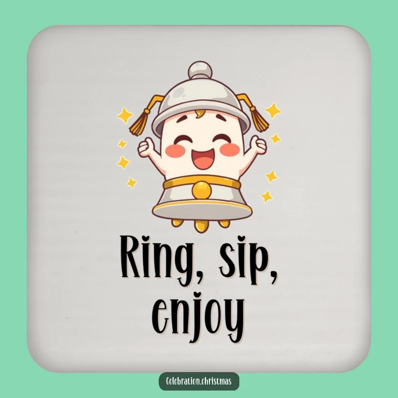 Funny Ringing Bell Coaster - Enthusiastic Merriment Drink Protector