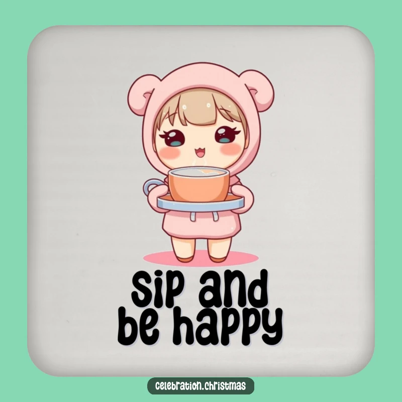Funny Kawaii Cocoa Coaster: Protect Surfaces with Cute Humor Gift