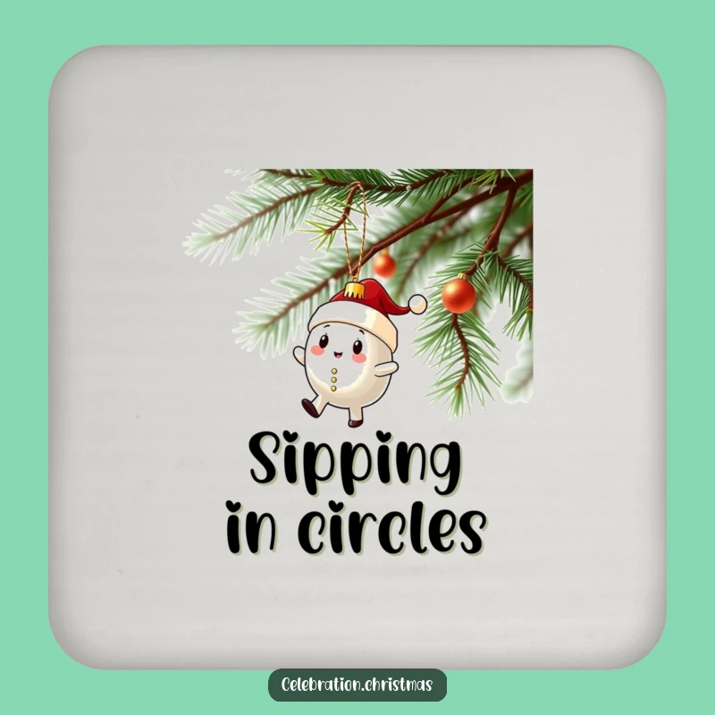 Funny Ornament Coaster Set: Wobbly Character Protection, Perfect Gift