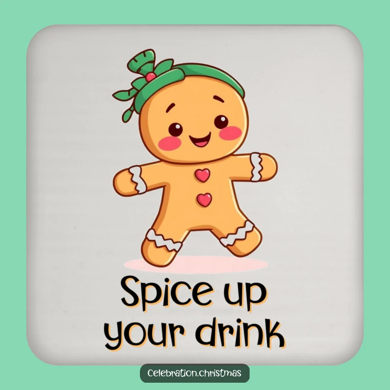 Funny Gingerbread Jig Coaster Set - Festive Table Protection Gift