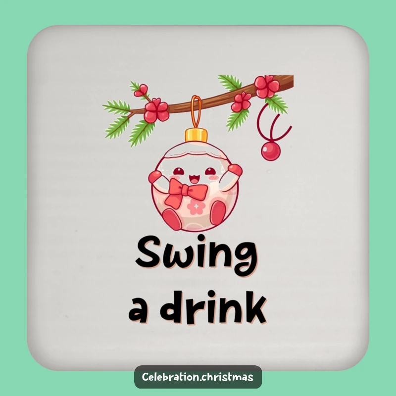 Funny Kawaii Ornament Swing Coasters: Festive Fun, a Perfect Funny Gift
