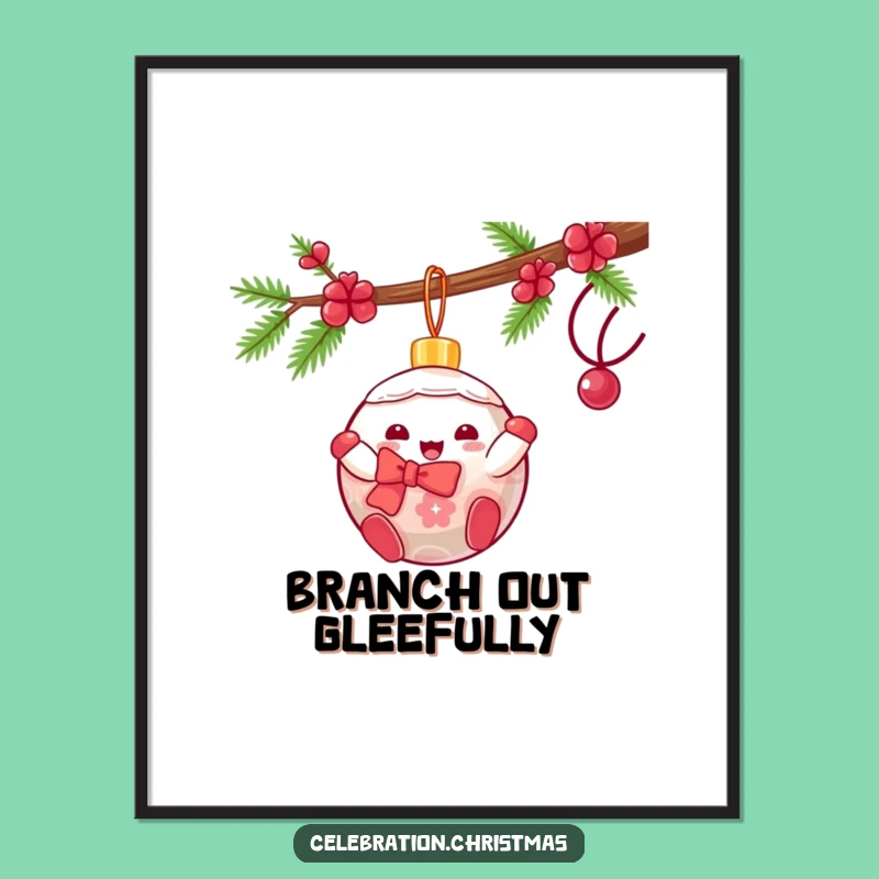 Funny Kawaii Ornament Swing Poster: Festive Art Makes a Perfect Funny Gift