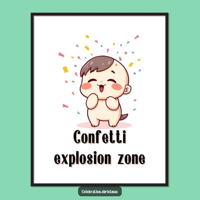 Funny Kawaii Confetti Poster: Vibrant Wall Art for Festive Vibes