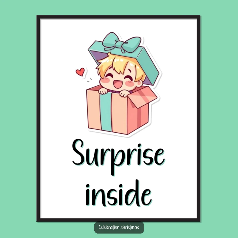 Funny Gift Box Surprise Poster: Cheerful Wall Art for a Joyful, Lively Space