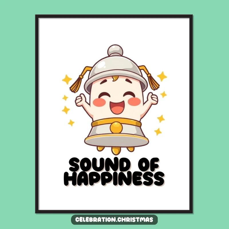 Funny Ringing Bell Poster - Enthusiastic Merriment Character Wall Art