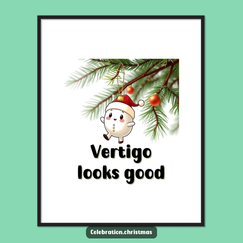 Funny Wobbly Ornament Poster: Christmas Character Art, Perfect Wall Decor