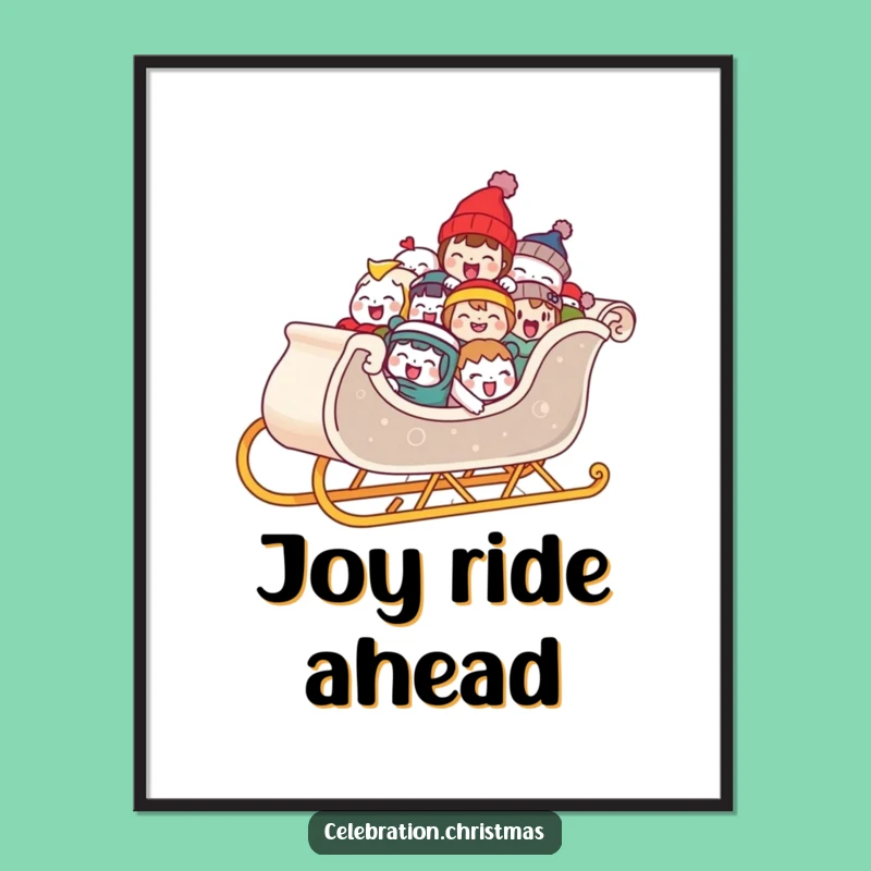 Funny Laughing Sleigh Poster: Holiday Wall Art for a Joyful, Merry Atmosphere