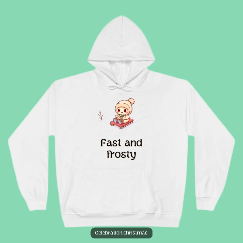 Cozy Funny Kawaii Snow Sledding Hoodie: Warm Winter Vibes & Laughter