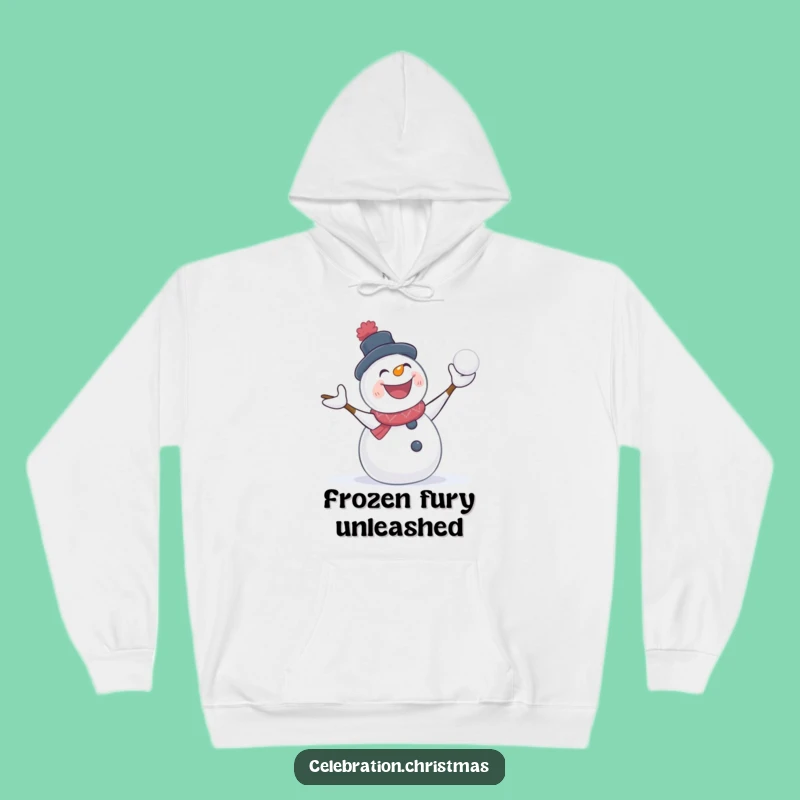 Funny Snowman Hoodie Snowball Fight for Cozy Warmth