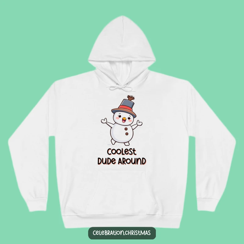Funny Snowman Waddling Hoodie - Cozy Tilted Hat Character Warm Gift