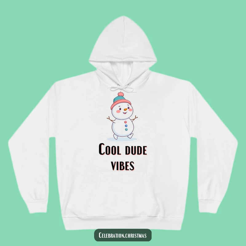 Funny Snowman Waddling Hoodie - Tilted Hat Cozy Winter Comfort