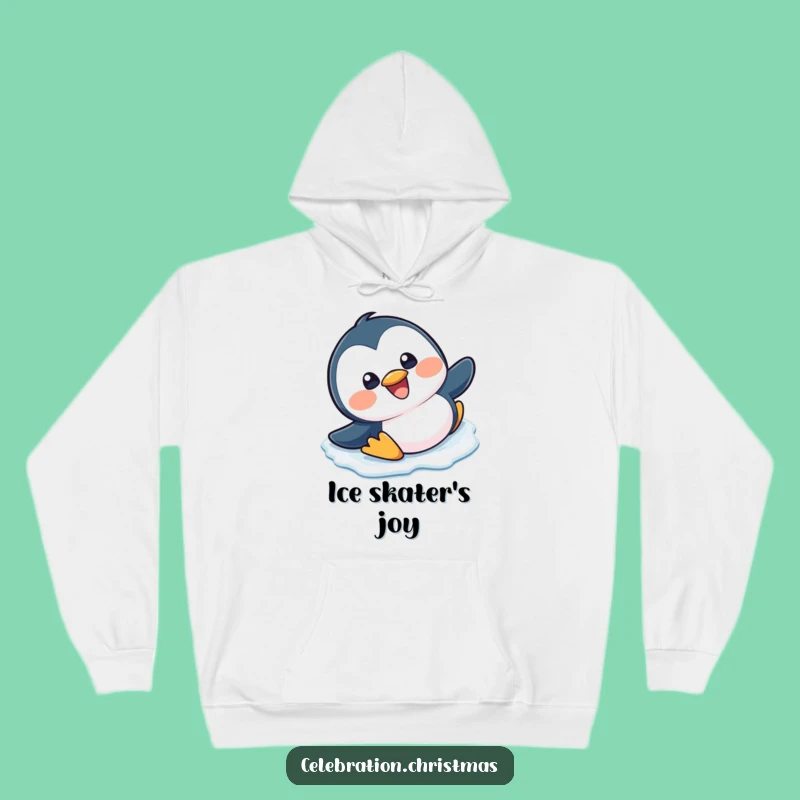 Cozy Funny Kawaii Penguin Slipping Hoodie - Warm Winter Laughs