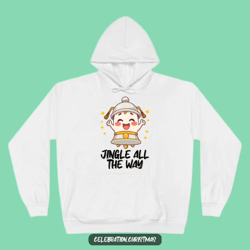 Funny Ringing Bell Hoodie - Cozy Enthusiastic Merriment Character Warm Gift