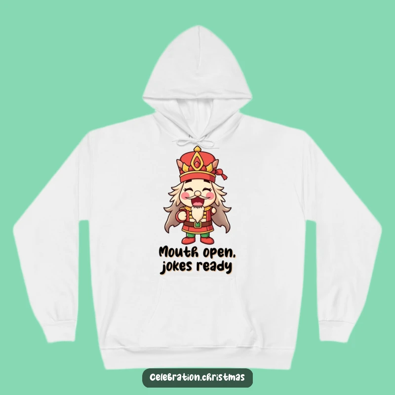Funny Nutcracker Pose Hoodie - Cozy Holiday Spirit Sweatshirt - Funny Gift
