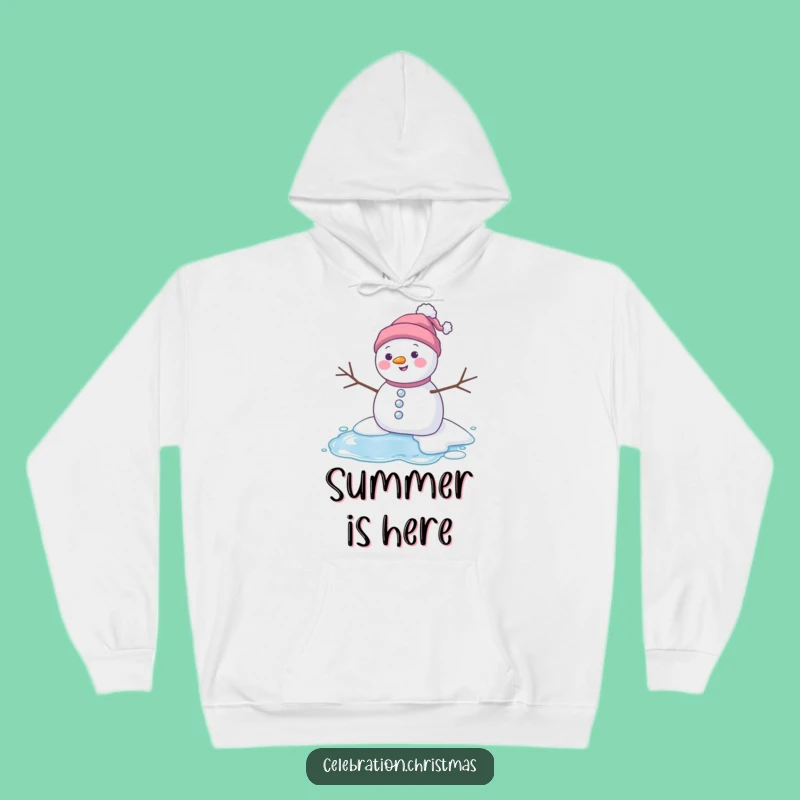 Funny Melting Snowman Hoodie - Cozy Up with Dark Winter Humor