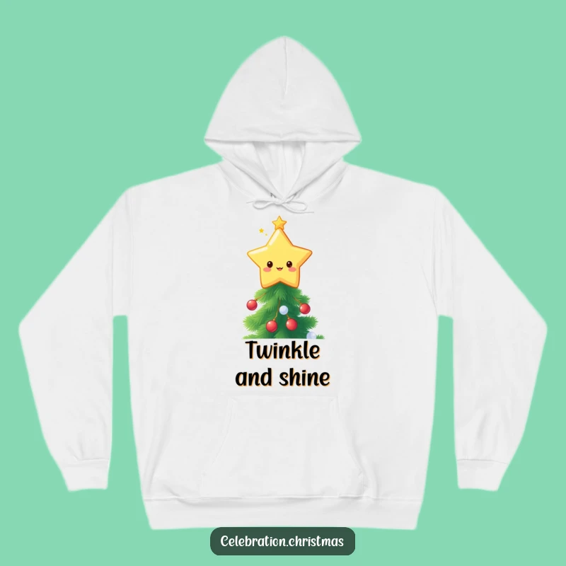Cozy Funny Kawaii Star Topper Hoodie - Twinkling Festive Gift