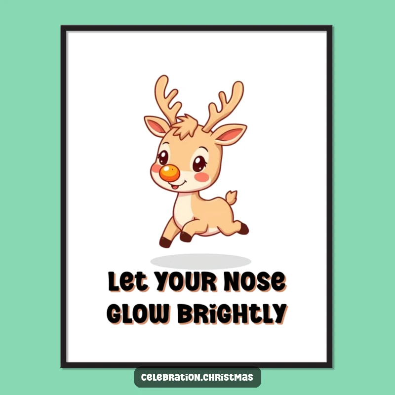 Festive Free Printable Wall Art: Prancing Reindeer DLX, Joyful Downloadable Art for Home