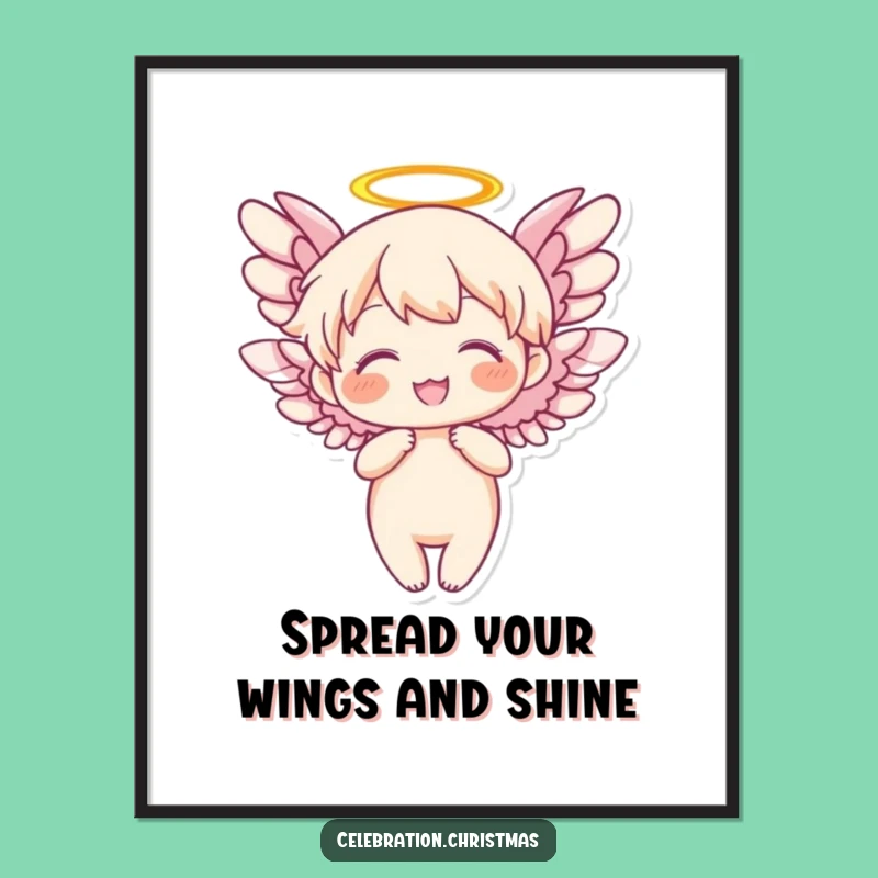 Free Printable Angel Wall Art: Joyful Wings Downloadable Art